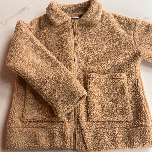 Tan Sherpa oversized Jacket - Picture 4 of 8